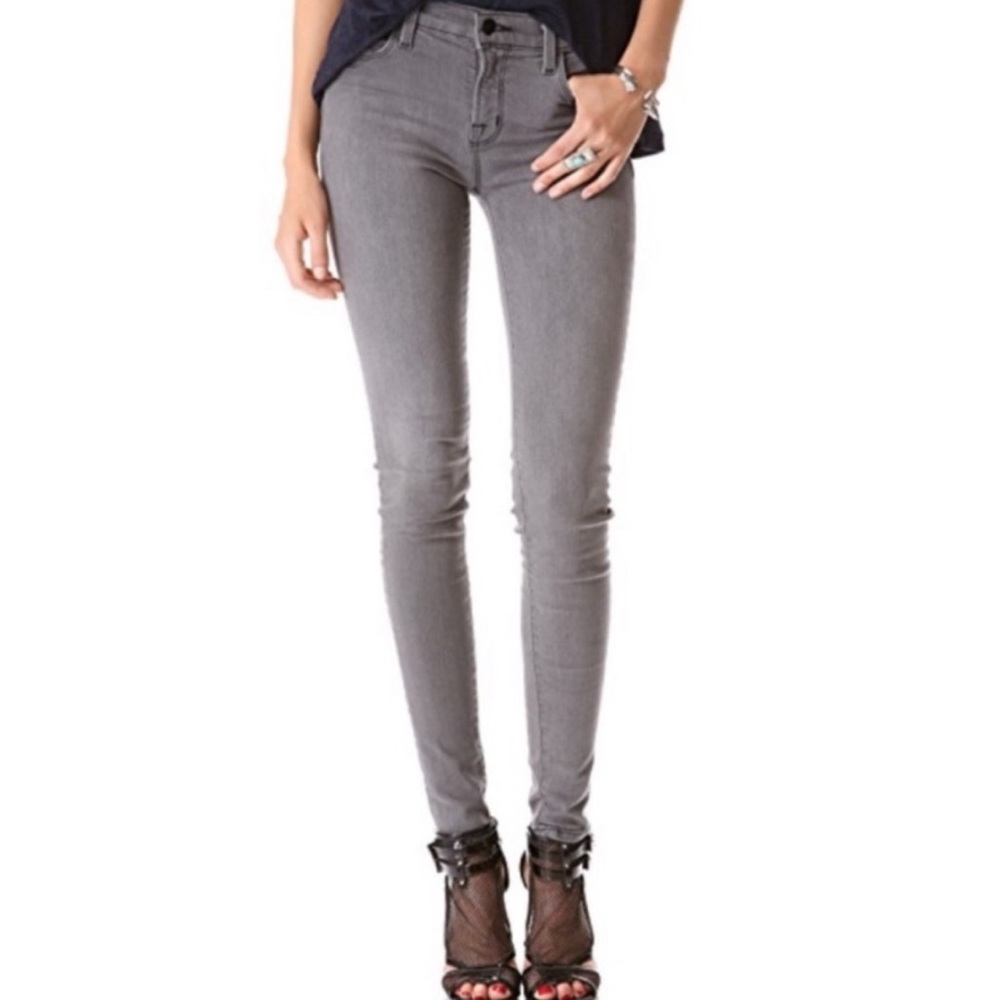 J Brand Women’s Onyx Mid Rise Gray Skinny Jeans, Size: 29
